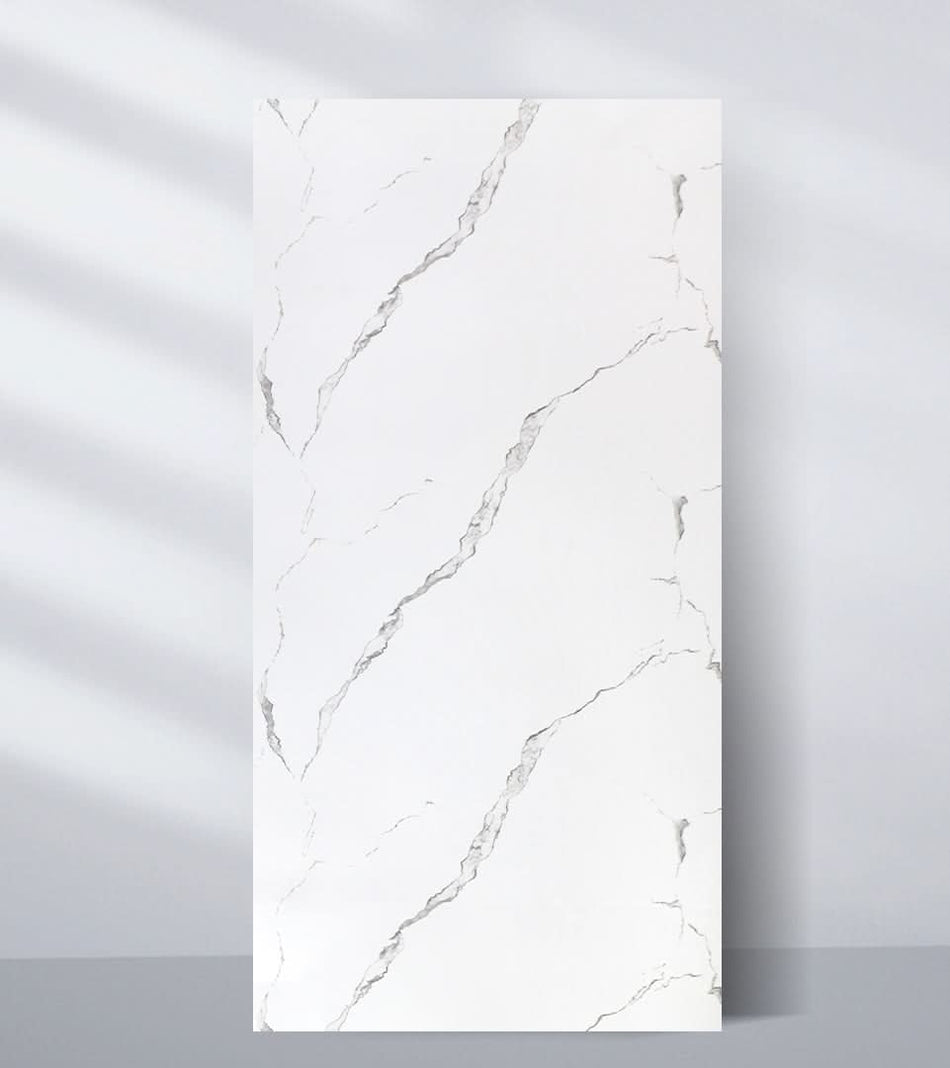 Calacatta Manhattan PVC Marble Sheets Wall Panel - Waterproof 4x8 ft (32 sq. ft)