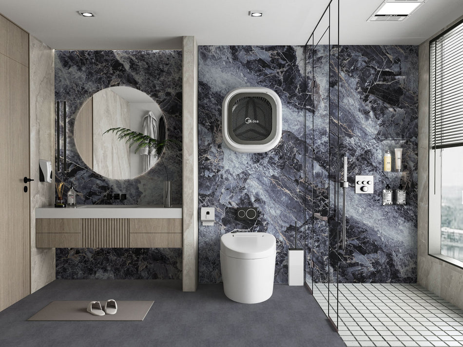 3D Zena Black Marble UV Protected PVC Wall Panel - 4x8 ft, Fireproof & Waterproof, (32 sq. ft)