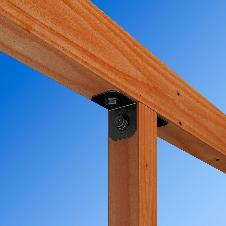 Simpson Strong Tie APVA4, Outdoor Accents Avant Collection, ZMAX, Black Powder-Coated 90º Angle for 4X