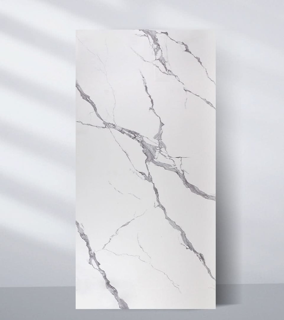 Calacatta Belga PVC Marble Sheets Wall Panel - Waterproof 4x8 ft (32 sq. ft)