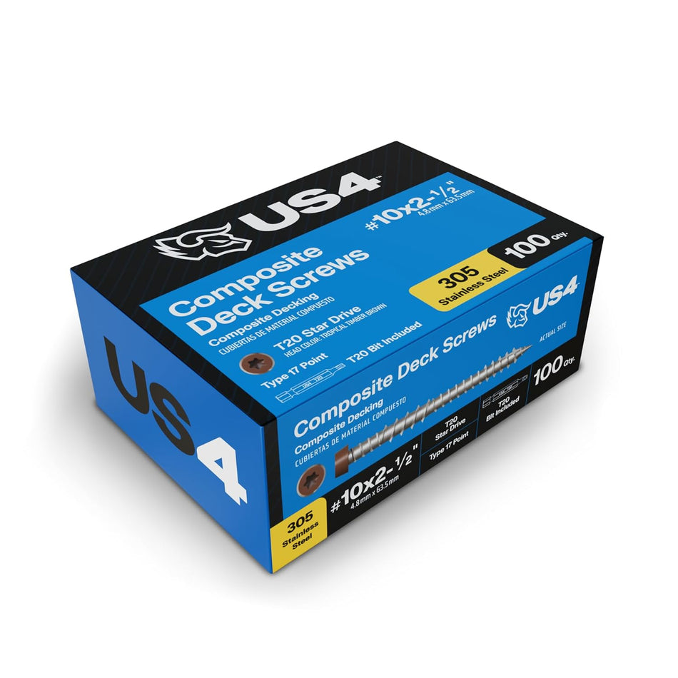 US4 Composite Deck Screws #10x2.5"
